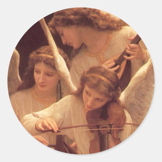 Three Musical Angels Christmas Sticker (Vorderseite)