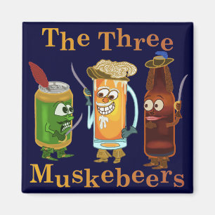 Three Muskebeers Funny Beer Pun Magnet