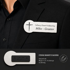 Three Nails Cross Church Greeter Usher Name Tag Namensschild