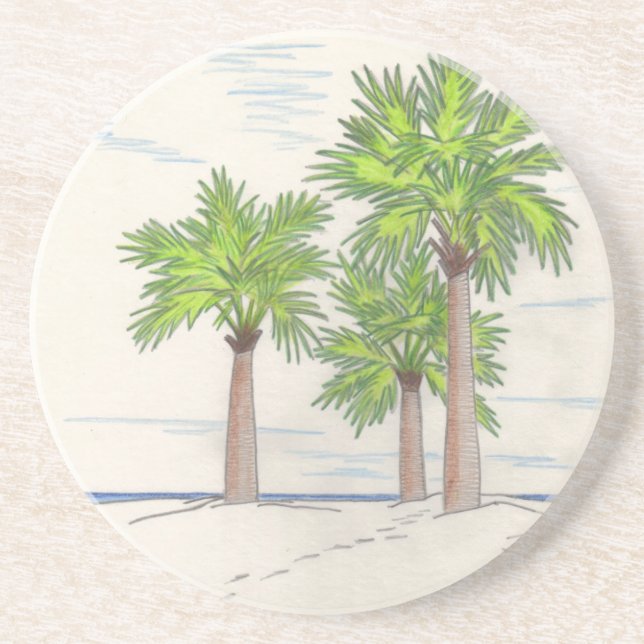 THREE PALMS Achterbahn Untersetzer (Vorne)