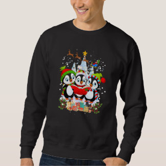 Three Penguins singing Christmas Carols Sweatshirt
