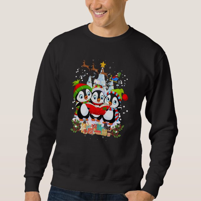 Three Penguins singing Christmas Carols Sweatshirt (Vorderseite)