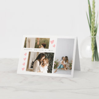 Three Photo Happy Mothers Day Greeting Card Karte