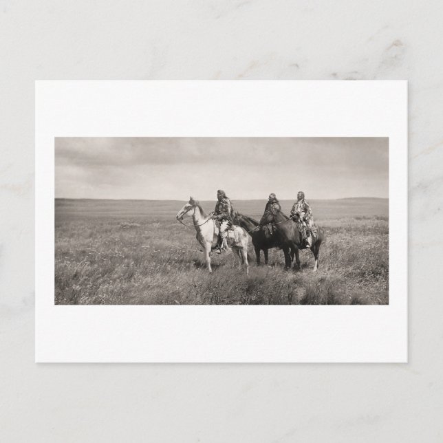 Three Piegan Blackfeet Chiefs - Vintag Postkarte (Vorderseite)