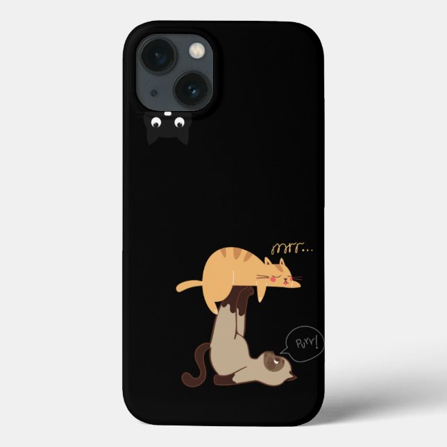 Three Playful Cats iPhone Case – Minimalist  (Rückseite)