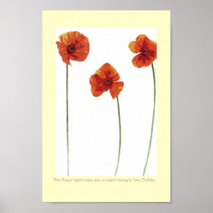 Three Poppy's Poster