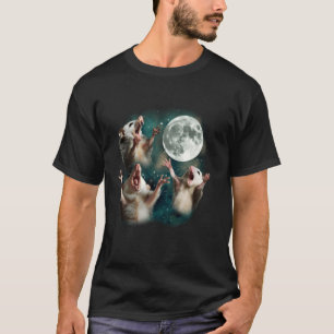 Three Possum Moon 3 Opossum Funny Weird Curem T-Shirt