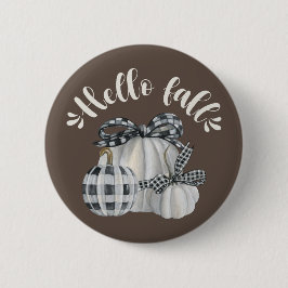 Three Pumpkin Hello Fall Button