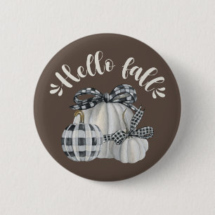 Three Pumpkin Hello Fall Button