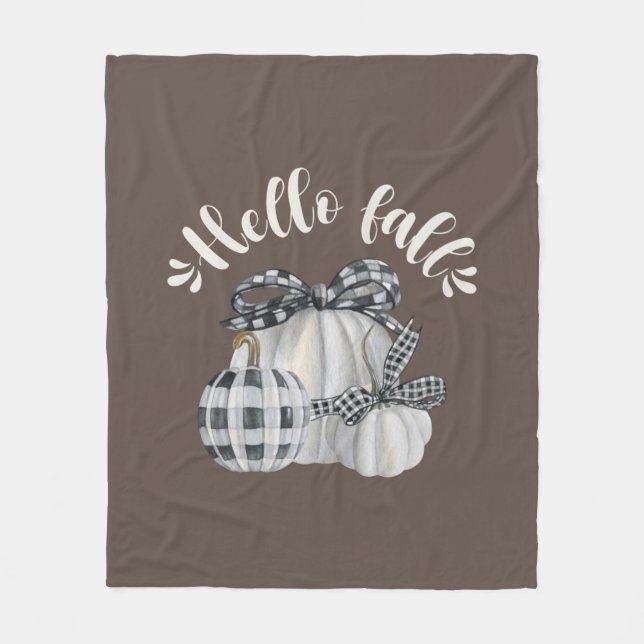 Three Pumpkin Hello Fall Fleecedecke (Vorderseite)