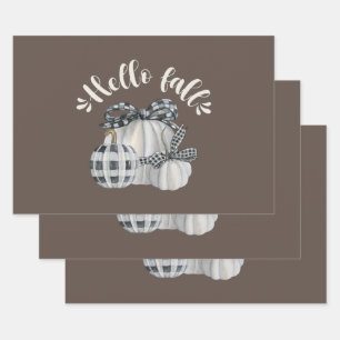 Three Pumpkin Hello Fall Geschenkpapier Set