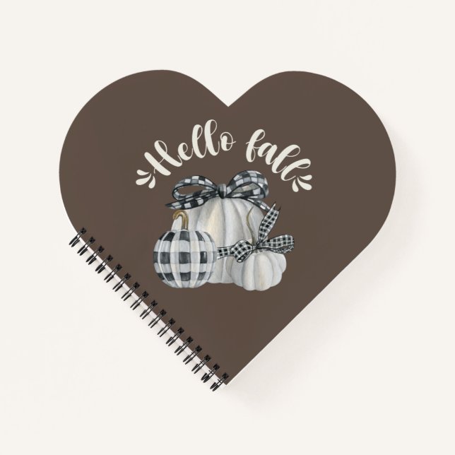 Three Pumpkin Hello Fall Notizbuch (Vorderseite)