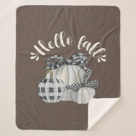 Three Pumpkin Hello Fall Sherpadecke