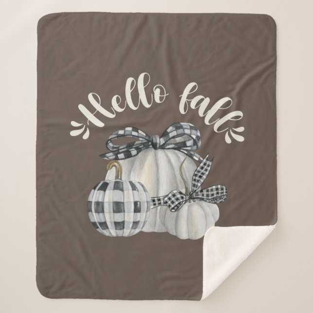 Three Pumpkin Hello Fall Sherpadecke (Vorderseite)