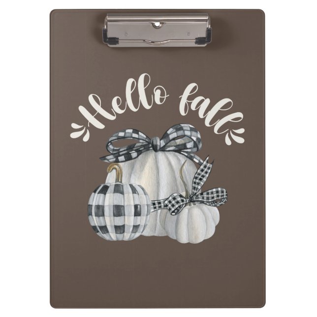 Three Pumpkins Hello Fall Klemmbrett (Vorderseite)