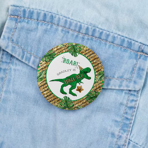 Three-Rex Dinosaur 3. Geburtstags-Gastgeschenk Button