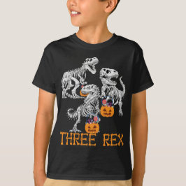 Three Rex Dinosaur Skeleton 3 Jahre Altes Hallowee T-Shirt