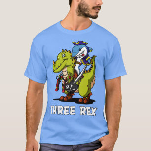 Three Rex Dinosaurier 3. Geburtstags-Party Pirate T-Shirt