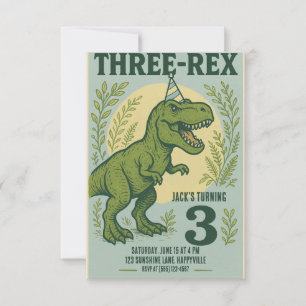 Three Rex Dinosaurier Greenerity Geburtstag Einladung