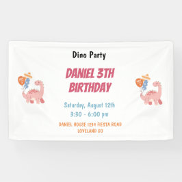 Three Rex Kids Dinosaurier 3. Geburtstags-Party Banner