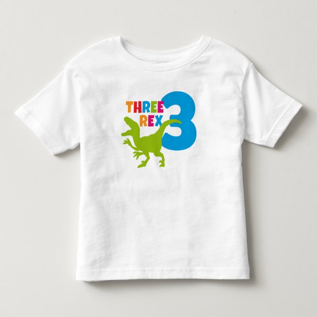 Three Rex Kleinkind 3. Geburtstag weiß T-shirt (Vorderseite)