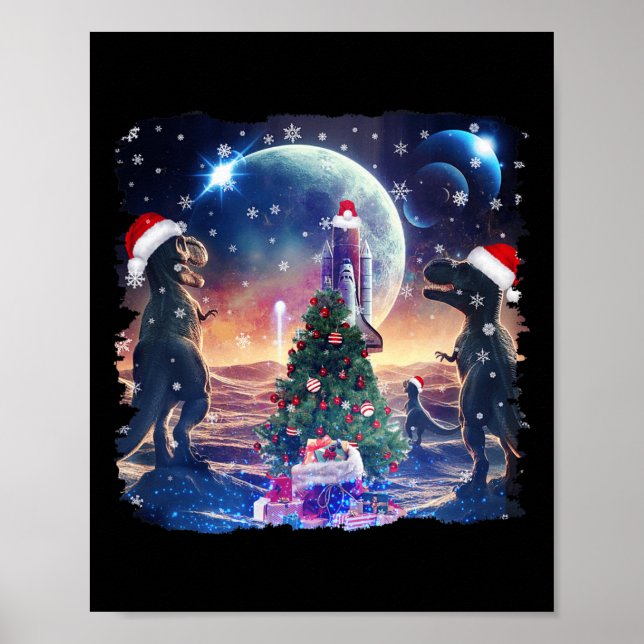 Three Rex Moon 3 Dinos Howling Weidengestalt Poster (Vorne)