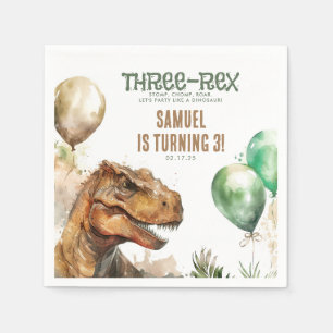 Three Rex - Tyronasaurus Dinosaur Geburtstagsparte Serviette