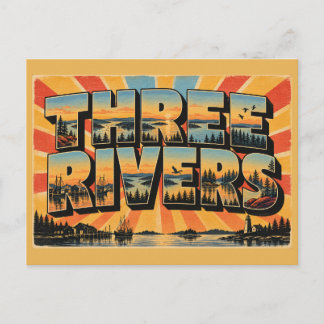 Three Rivers PEI Hafen Heritage Rivers Kunst Postkarte