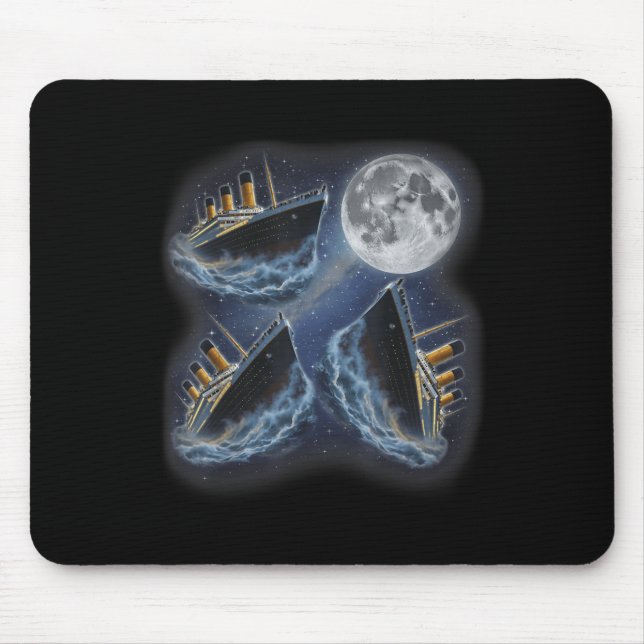 Three Rms Titanic Moon 3 Howling At Moon Funny Wei Mousepad (Vorne)