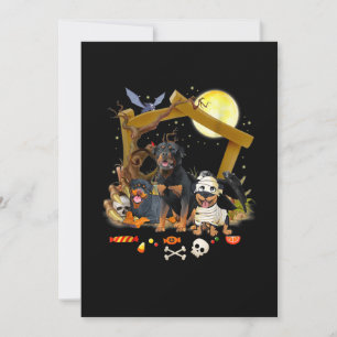 Three Rottweiler Dogs Halloween Dog Halloween Gift Ankündigung
