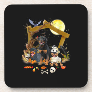 Three Rottweiler Dogs Halloween Dog Halloween Gift Getränkeuntersetzer