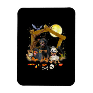 Three Rottweiler Dogs Halloween Dog Halloween Gift Magnet
