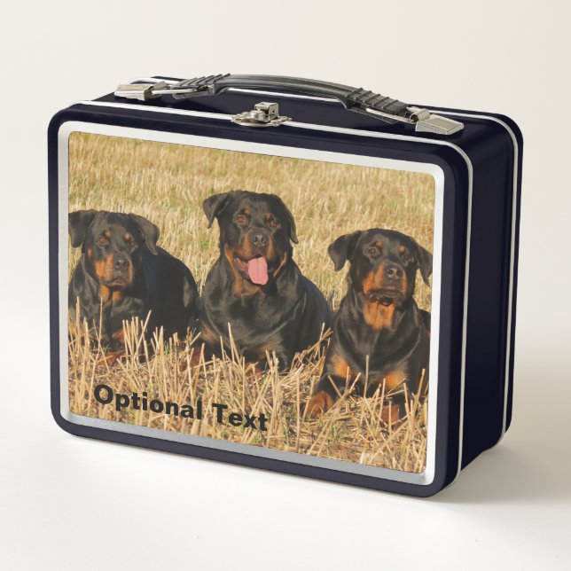 Three Rottweiler Dogs - Pack of Rotties Metall Brotdose (Vorderseite)