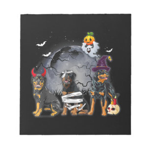 Three Rottweilers Satan Witch Mummy Halloween Cost Notizblock