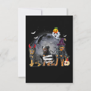 Three Rottweilers Satan Witch Mummy Halloween Cost RSVP Karte