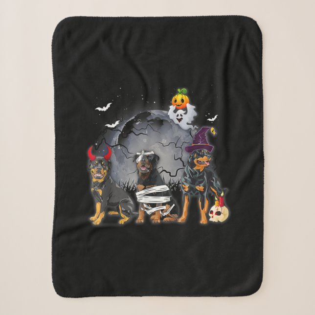 Three Rottweilers Satan Witch Mummy Halloween Cost Sherpadecke (Vorderseite)