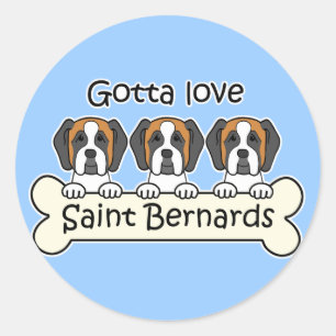 Three Saint Bernards Runder Aufkleber