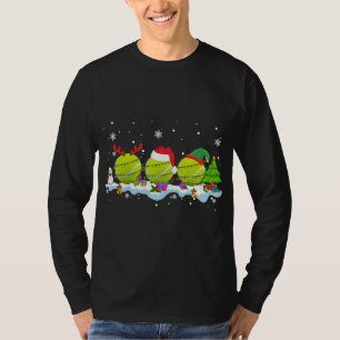 Three Santa ELF Reindeer Tennis Ball Niedlich Chri T-Shirt