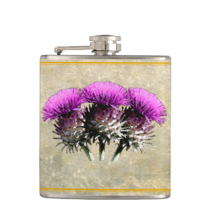 Three Scottish Thistles Flask Flachmann
