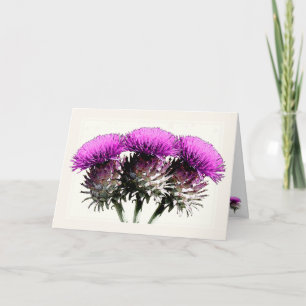 Three Scottish Thistles Karte