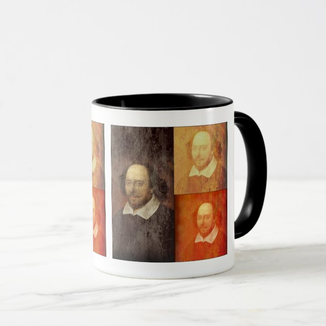 Three Shakespeare Portrait Collage Tasse (VorderseiteRechts)