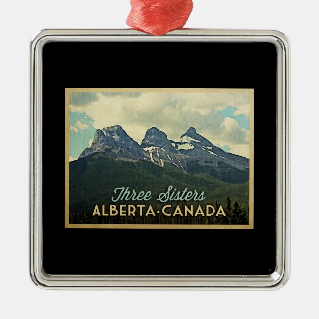 Three Sisters Alberta Canada Ornament Aus Metall (Vorne)