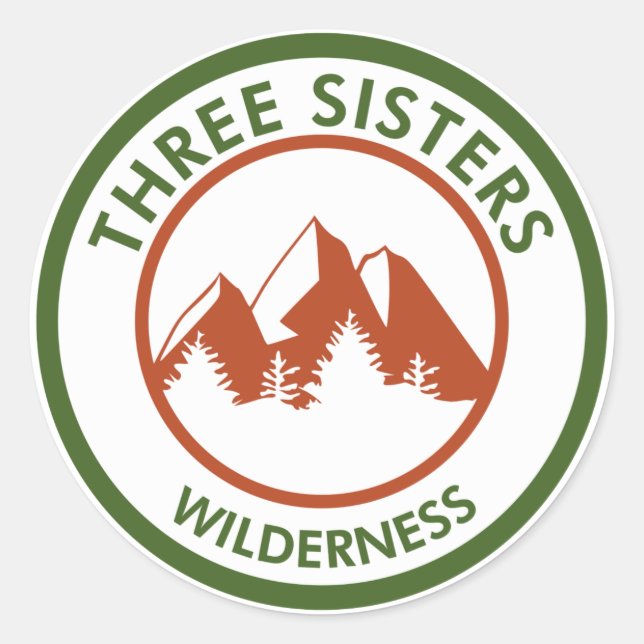 Three Sisters Wilderness Runder Aufkleber (Vorderseite)