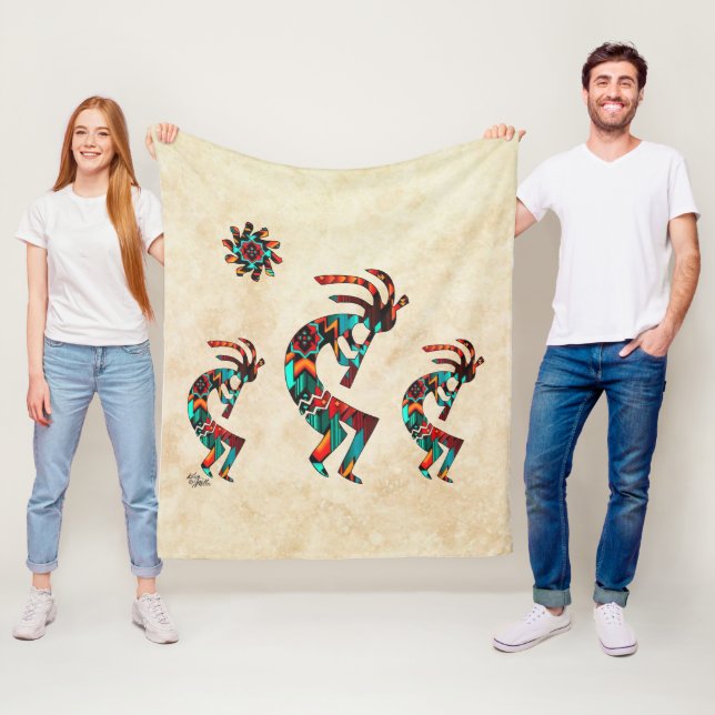 Three Southwest Kokopelli Fleece Blanket (Beispiel)