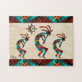 Three Southwest Kokopelli Jigsaw Puzzle