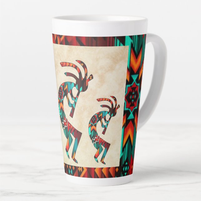 Three Southwest Kokopelli Latte Tasse (Rechte Ecke)