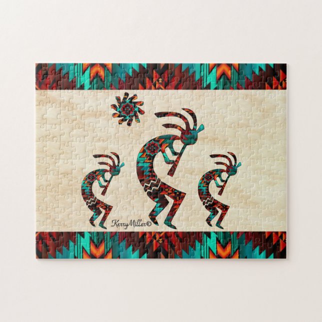 Three Southwest Kokopelli Puzzle (Horizontal)