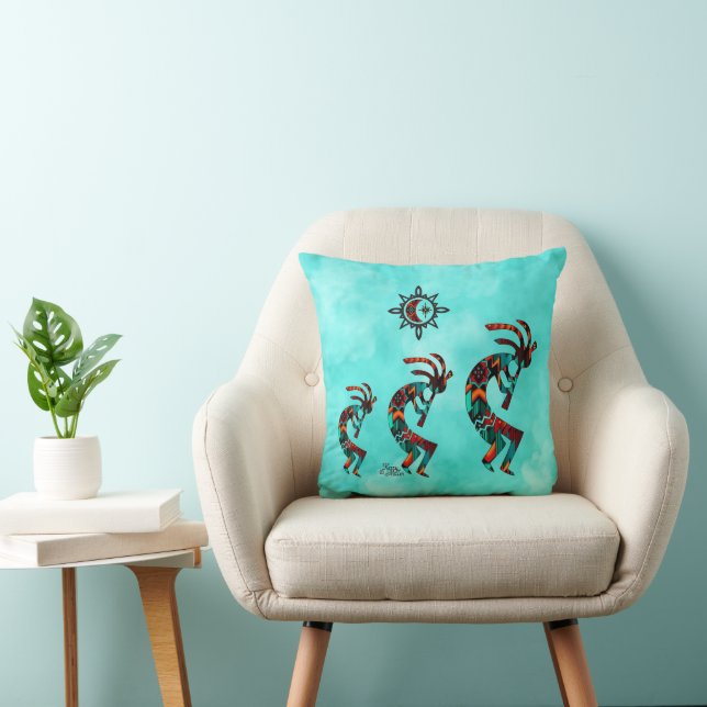 Three Southwest Kokopelli Throw Kissen (Stuhl )