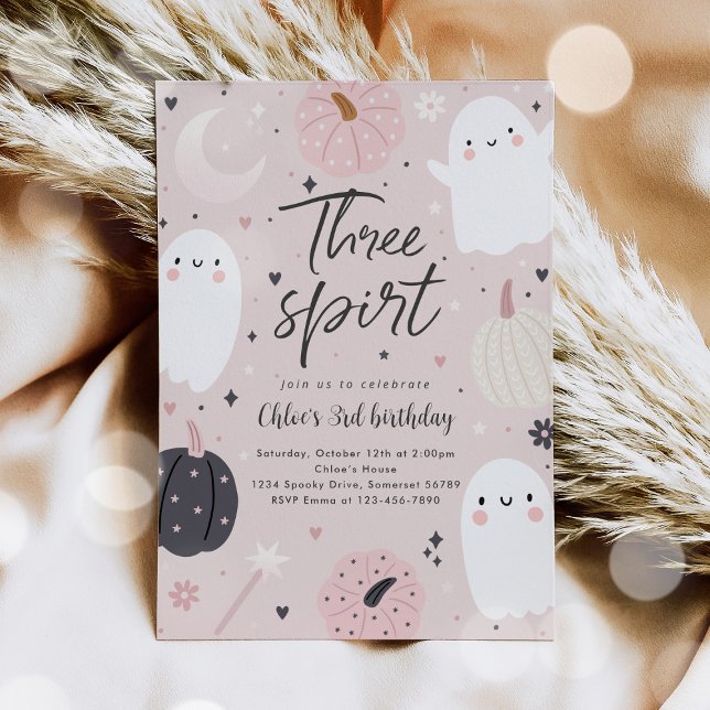 Three Spirit Boho Halloween Ghost 3. Geburtstag Einladung (Von Creator hochgeladen)