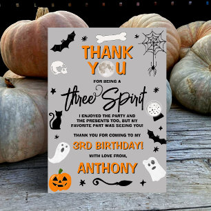 Three Spirit! Halloween 3. Geburtstag Dankeskarte